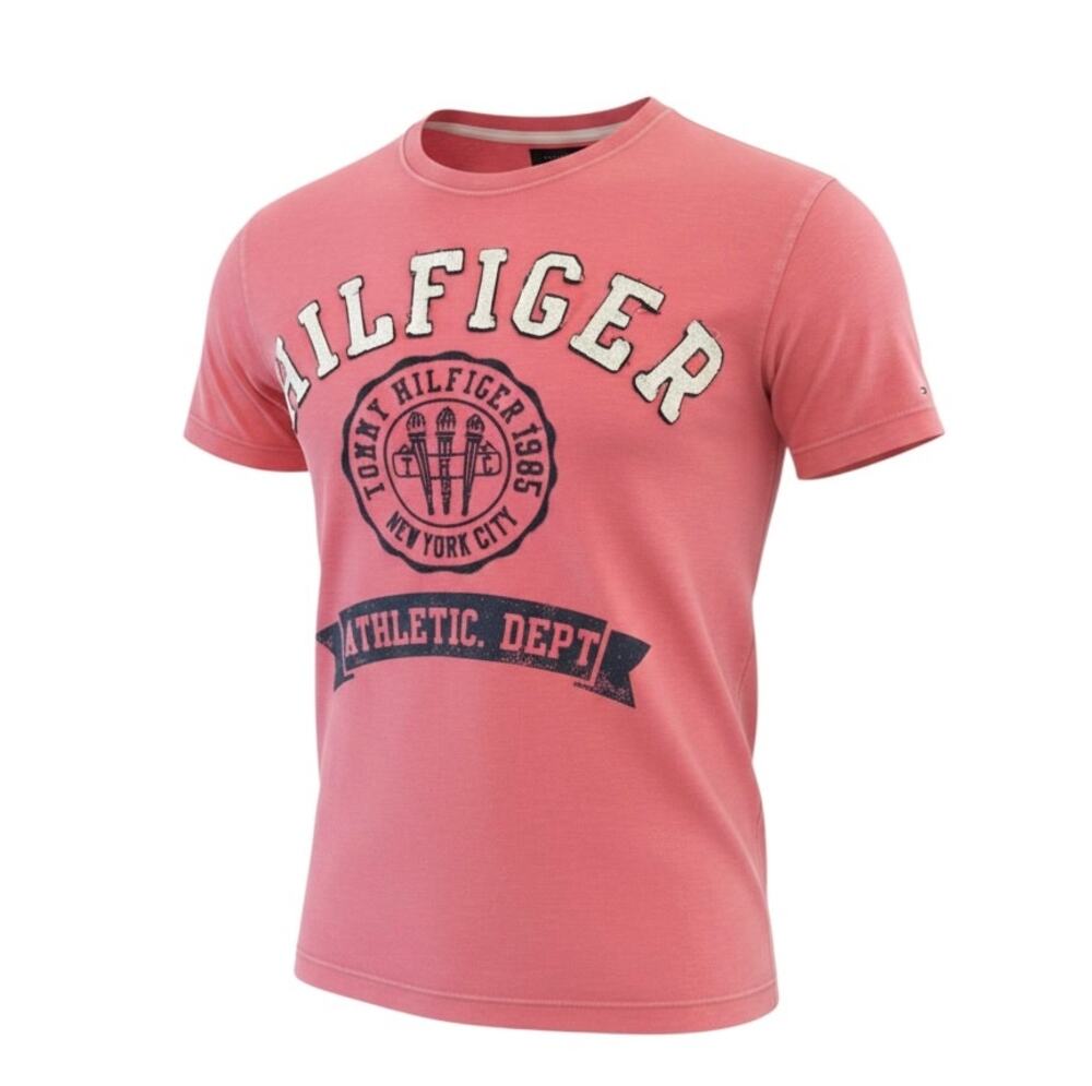Tommy Hilfiger Men’s XS Coral Pink Hilfiger Athletic Dept Graphic T-Shirt